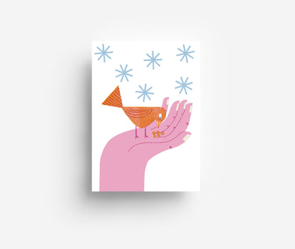 Wintervogel Postkarte DIN A6