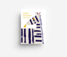 Load image into Gallery viewer, Birthday Zebra Postcard DIN A6