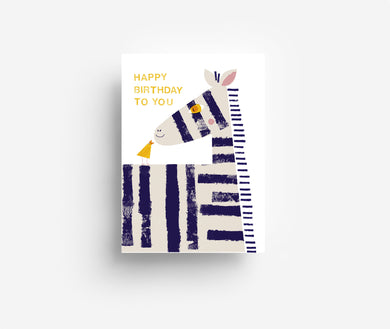 Birthday Zebra Postcard DIN A6