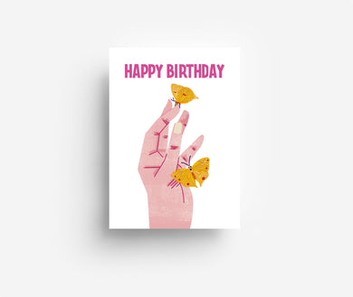 Birthday Hand Postkarte DIN A6
