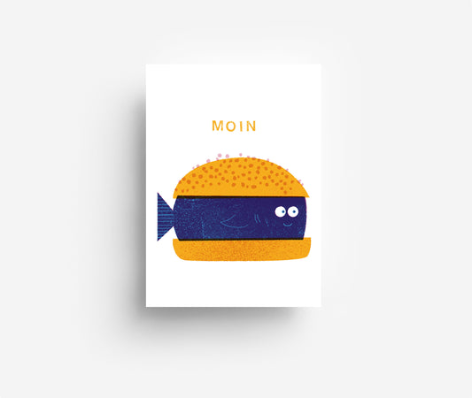 Fischbrötchen Postkarte DIN A6
