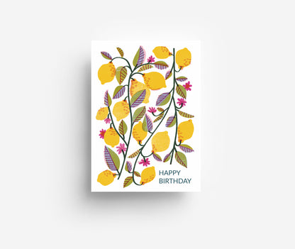 Zitronen Geburtstag Postkarte DIN A6
