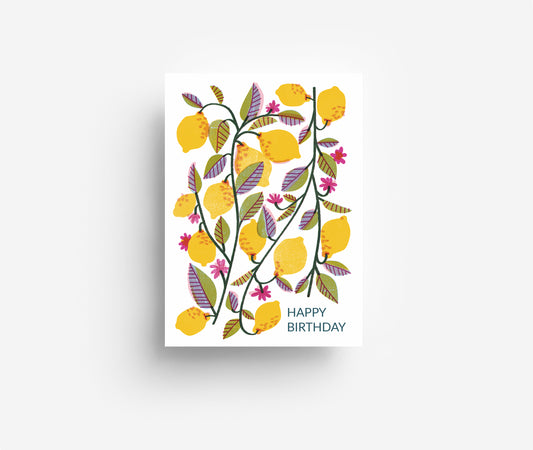 Zitronen Geburtstag Postkarte DIN A6