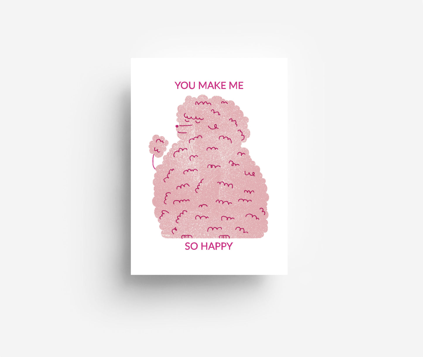 Happy Poodle Postkarte DIN A6