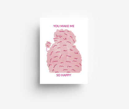 Happy Poodle Postkarte DIN A6