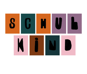 Black Alphabet Cards "Schulkind" Postcard Set DIN A6