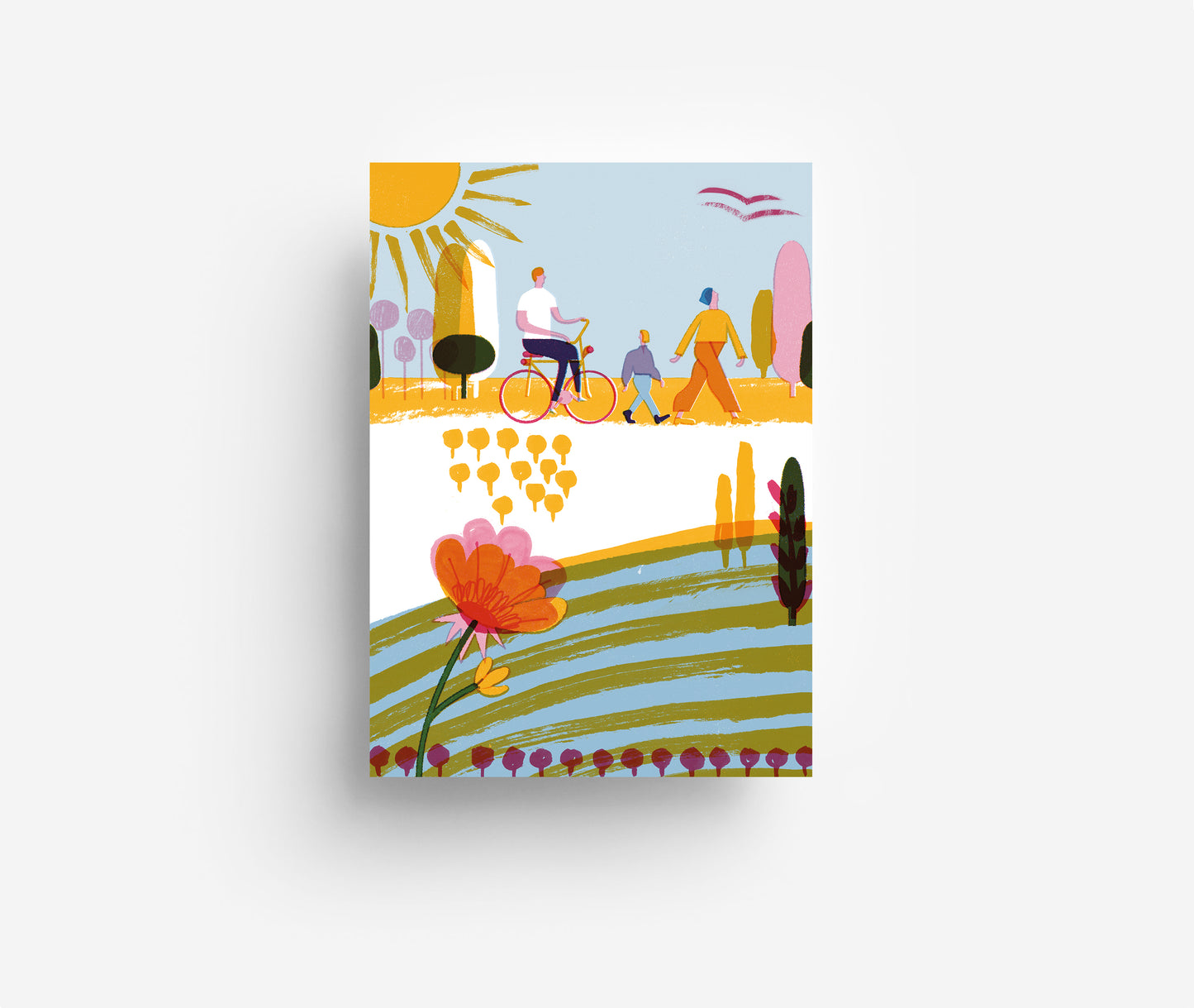 Sommerhügel Postkarte DIN A6