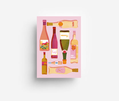 Weißwein Postkarte DIN A6
