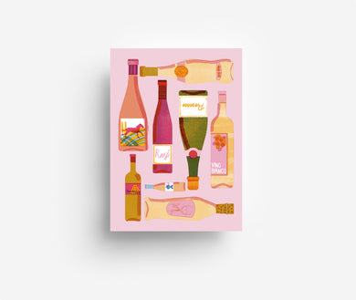 White Wine Postcard DIN A6