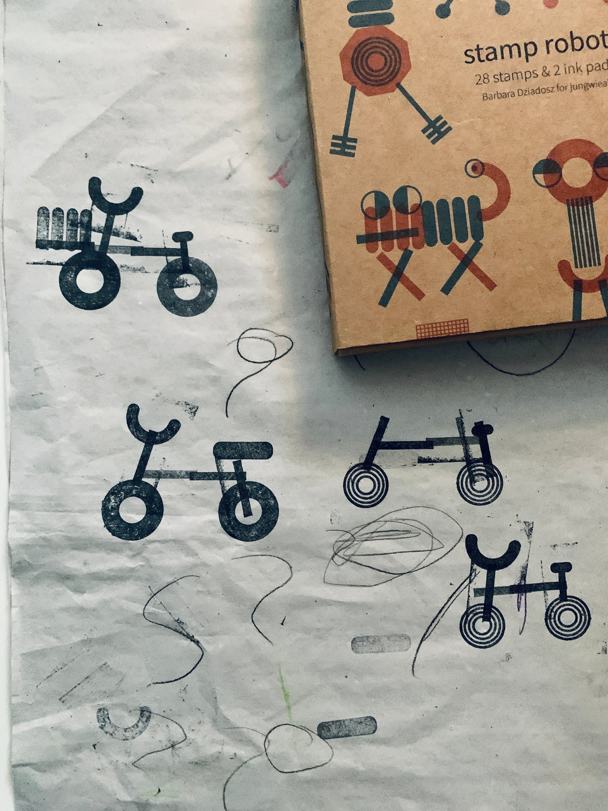 example of stamp result with the robots stamp set