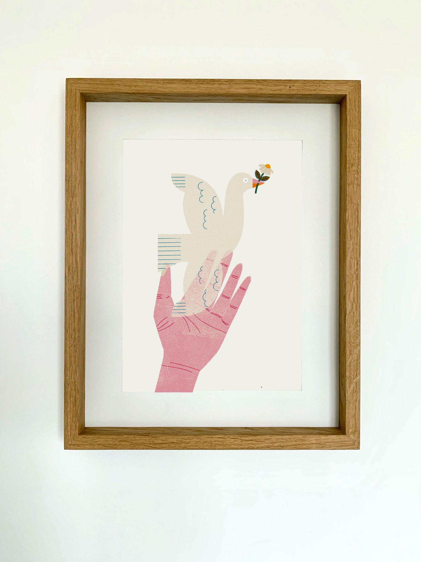 framed Dove Digital Print DIN A3 jungwiealt
