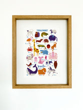 Load image into Gallery viewer, franed Tieralphabet (German) Digital Print DIN A3 jungwiealt