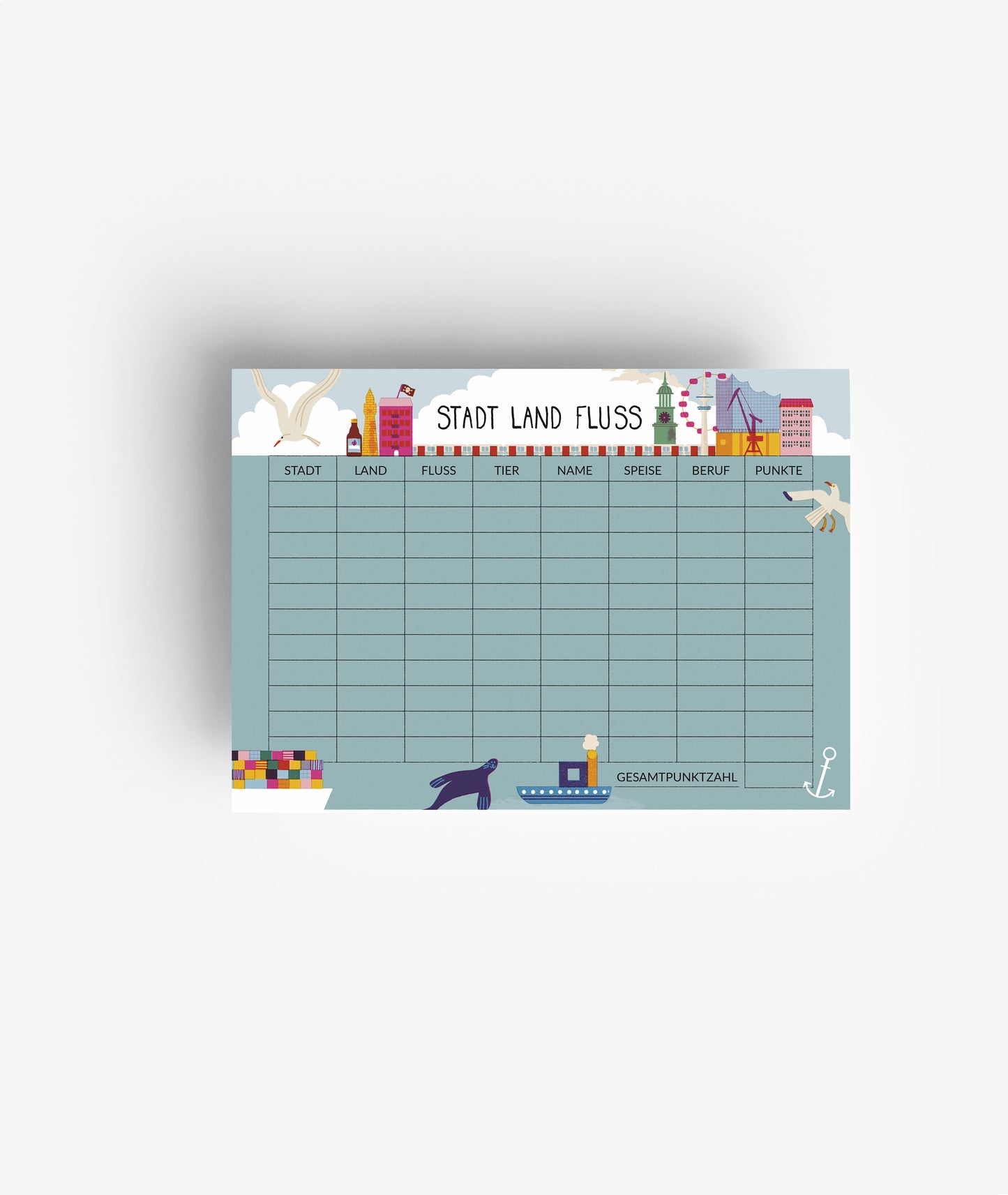 classic game of Stadt Land Fluss with modern design