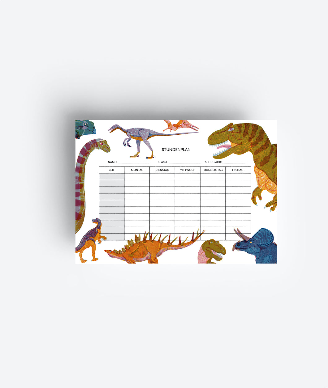 Dinosaurier Stundenplan