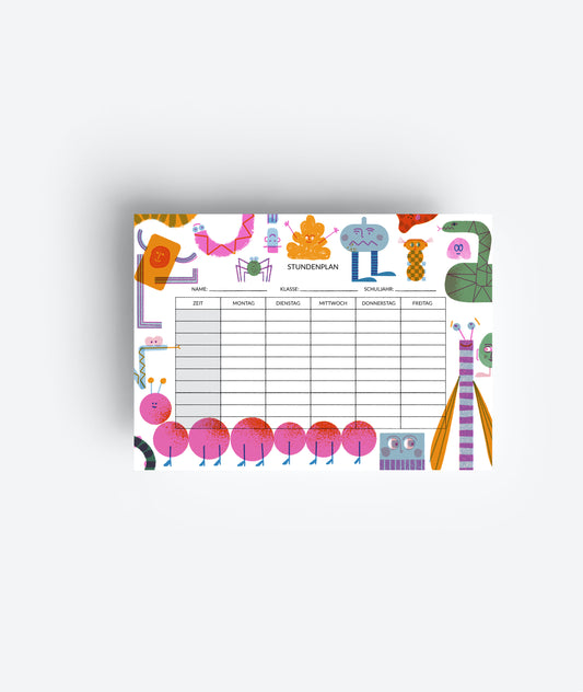modern and fun Friends timetable