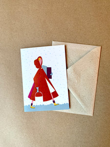 Winter Lady Greeting Card jungwiealt