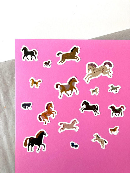 detail of Horses Kiss Cut Sticker Sheet jungwiealt