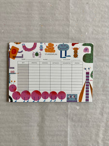 detail of modern and fun Friends timetable