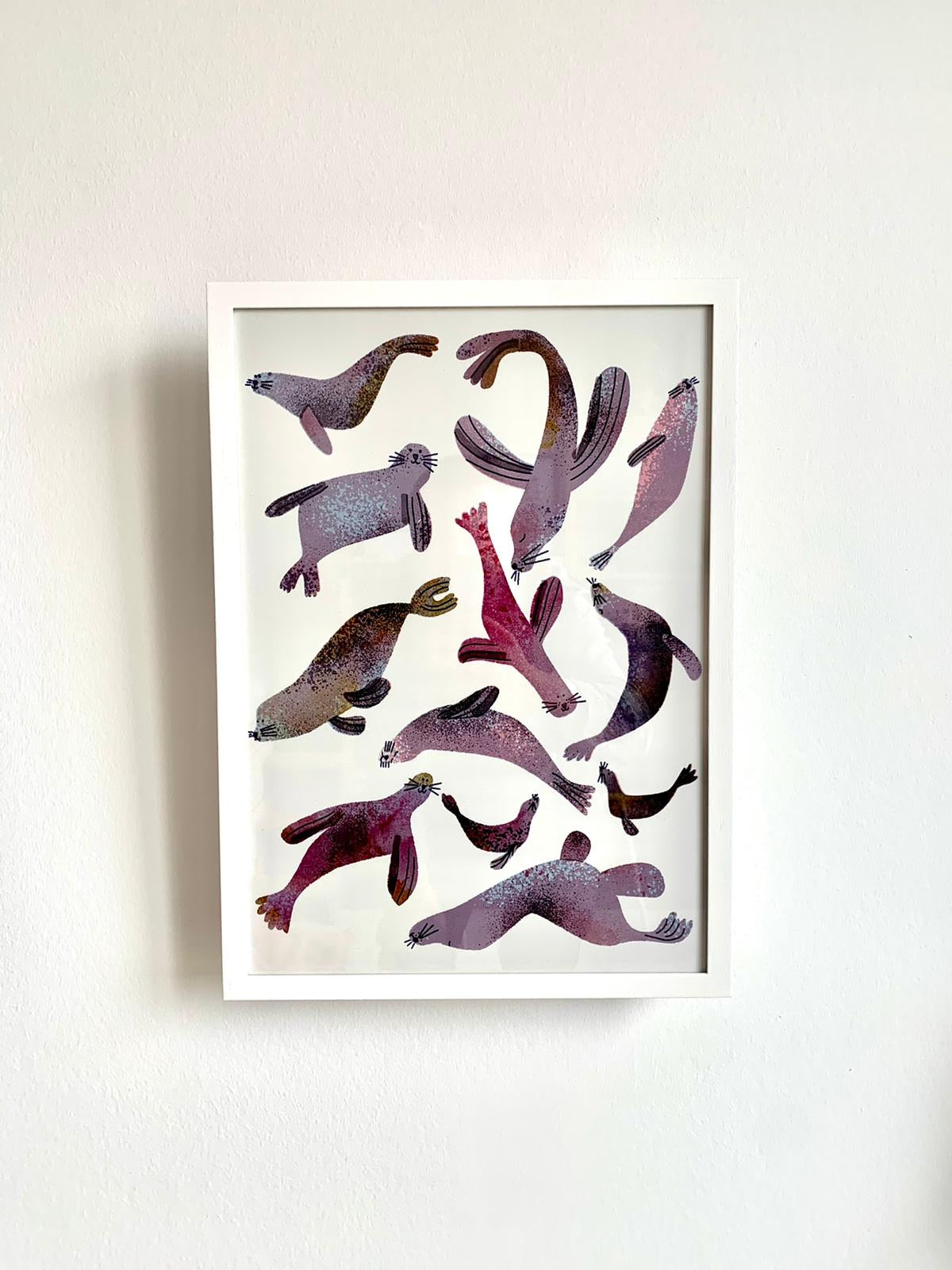 framed Seals Digital Print DIN A3 jungwiealt