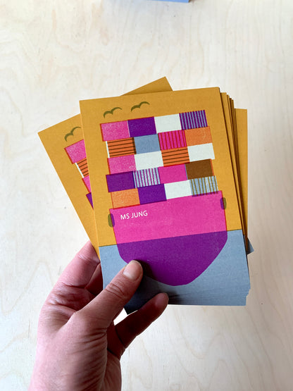 Schiff Postkarte DIN A6