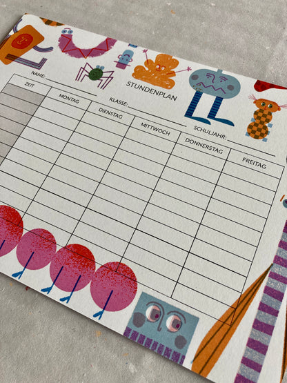 detail of modern and fun Friends timetable