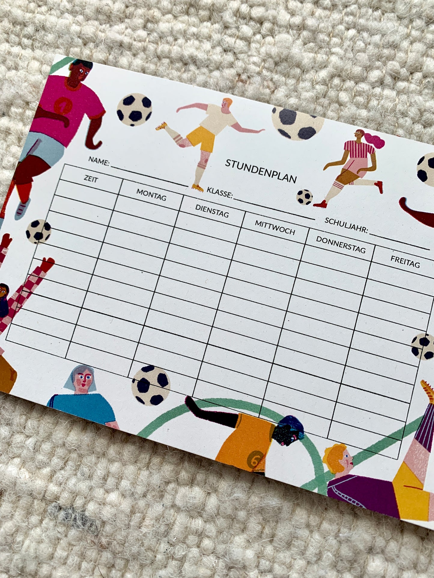 detail of fun and modern Soccer timetable jungwiealt