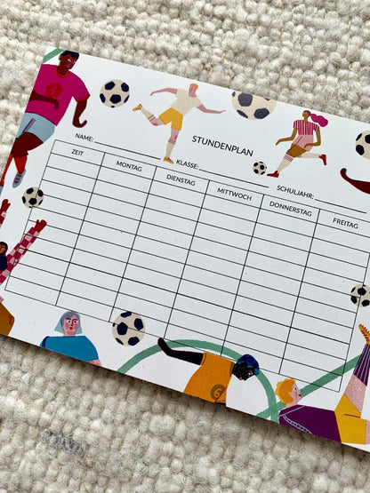 detail of fun and modern Soccer timetable jungwiealt