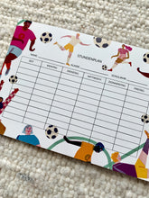 Load image into Gallery viewer, detail of fun and modern Soccer timetable jungwiealt