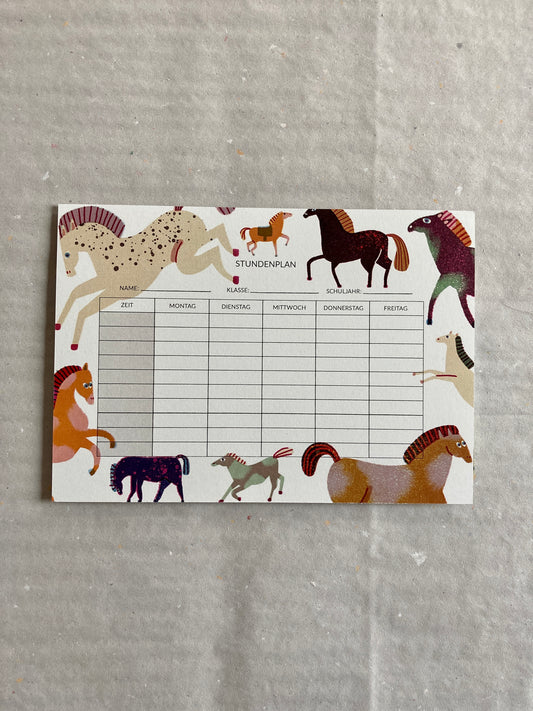 detail of Modern and unique Horse Timetable
