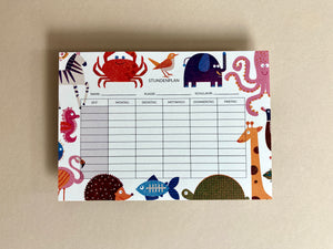 detail of fun and cute Animal timetable jungwiealt