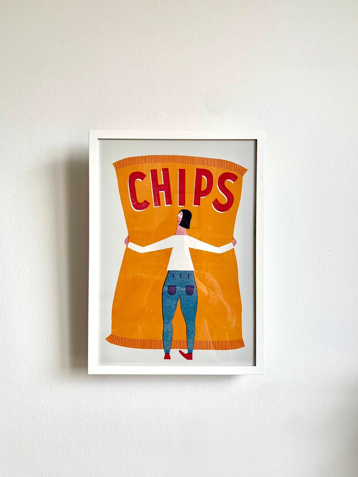 detail of franed Chips DIGITAL PRINT DIN A3 jungwiealt