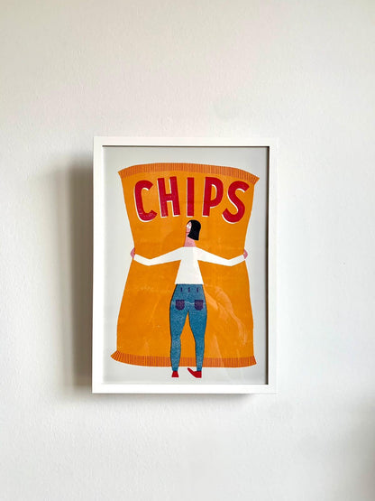 detail of franed Chips DIGITAL PRINT DIN A3 jungwiealt