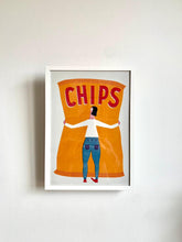 Laden Sie das Bild in den Galerie-Viewer, detail of franed Chips DIGITAL PRINT DIN A3 jungwiealt