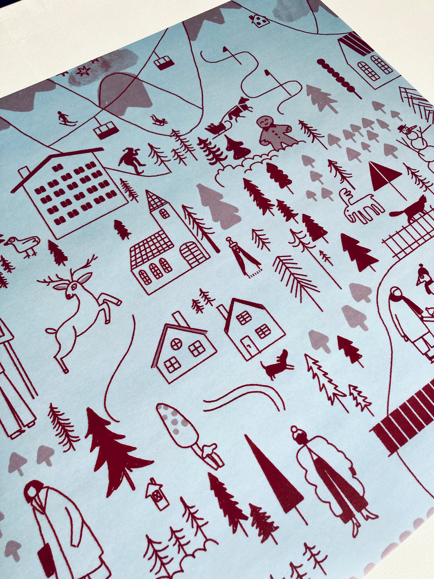 detail of Christmas Gift Wrap Sheet jungwiealt