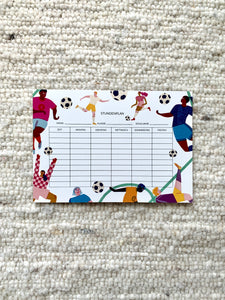detail of fun and modern Soccer timetable jungwiealt